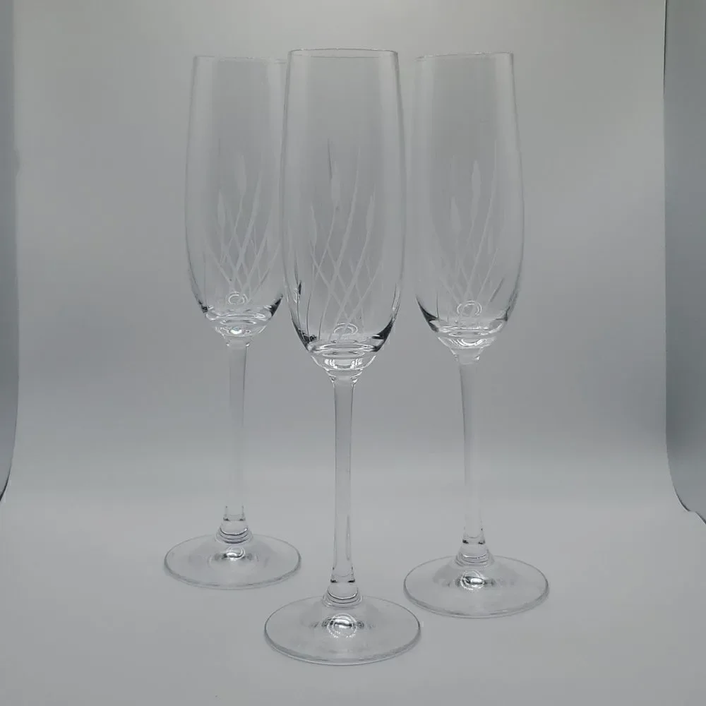 Lenox | Wheat Patterned etched Champagne Flutes